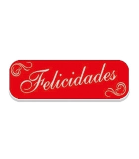 ETIQ.REG. R.250 FELICIDADES ROJO