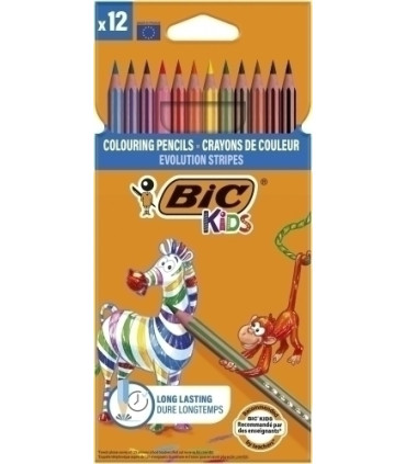 LAPICES COLOR BIC EVOL.STRIPES est.12