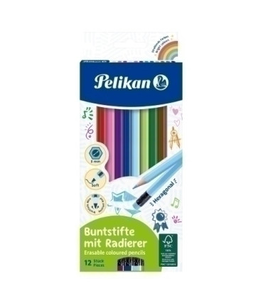 LAPICES COLOR PELIKAN BORRABLE est.12