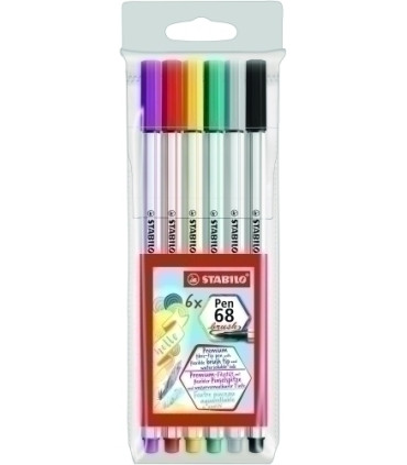 ROTUL.STABILO PEN 68  BRUSH BL.6