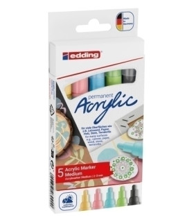 ROTUL.EDDING 5100 ACRYLIC PASTEL PACK 5