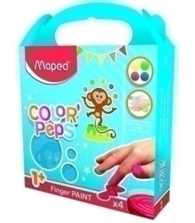 PINTURA DEDOS MAPED CAJA DE 4 SURT.