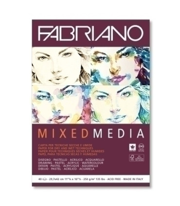 BLOC DIBUJO FABRIANO MIX MEDIA A3 250g