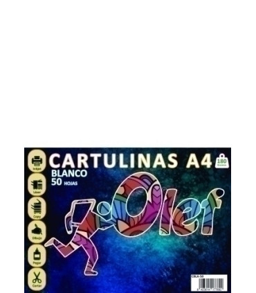 CARTULINA A4 OLEF 180g BLANCO P/50