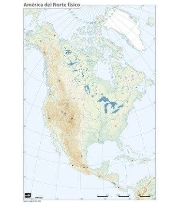 MAPA MUDO ERIK COLOR FISICO AMERICA NORT