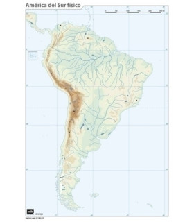 MAPA MUDO ERIK COLOR FISICO AMERICA SUR