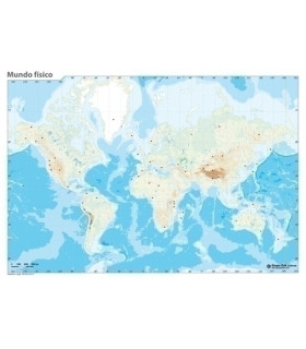 MAPA MUDO ERIK COLOR FISICO MUNDO