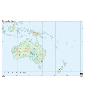 MAPA MUDO ERIK COLOR FISICO OCEANIA