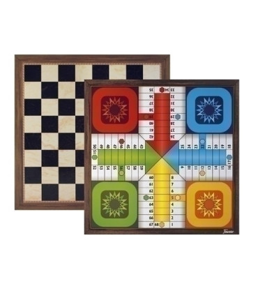 TABLERO PARCHIS 4 AJEDREZ DE 40 Cmts