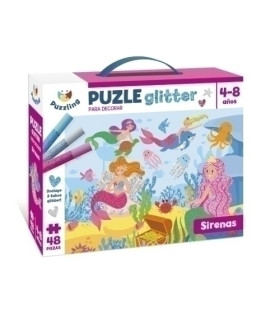 JGO.IMAGILAND PUZLE GLITTER SIRENAS