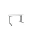 MESA ROCADA METAL 120x60 ALUMINIO/BLANCO