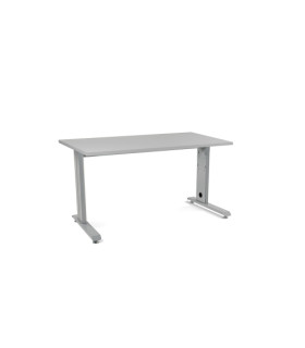 MESA ROCADA METAL 140x80 ALUMINIO/GRIS