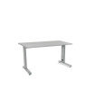 MESA ROCADA METAL 140x80 ALUMINIO/GRIS