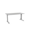 MESA ROCADA METAL 160x80 ALUMINIO/GRIS