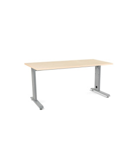 MESA ROCADA METAL 160x80 ALUMINIO/HAYA