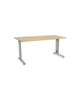 MESA ROCADA METAL 160x80 ALUMINIO/ROBLE