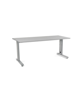 MESA ROCADA METAL 180x80 ALUMINIO/GRIS