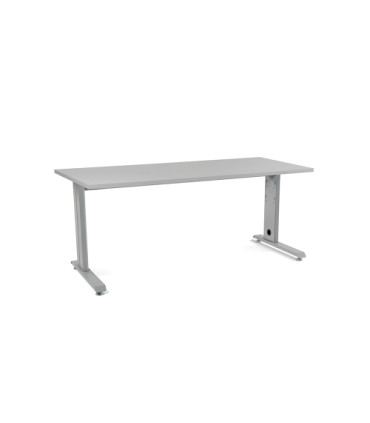 MESA ROCADA METAL 180x80 ALUMINIO/GRIS