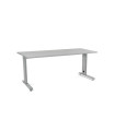 MESA ROCADA METAL 180x80 ALUMINIO/GRIS