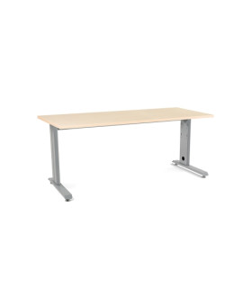 MESA ROCADA METAL 180x80 ALUMINIO/HAYA