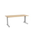MESA ROCADA METAL 180x80 ALUMINIO/ROBLE