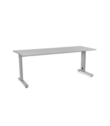 MESA ROCADA METAL 200x80 ALUMINIO/GRIS