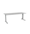 MESA ROCADA METAL 200x80 ALUMINIO/GRIS