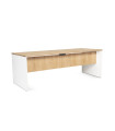 MESA ROCADA WORK  200x80 BLANCO/ROBLE