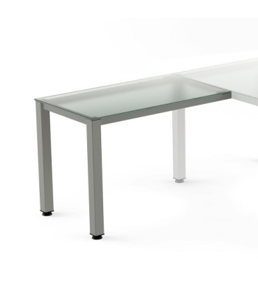 MESA ROCADA EXEC. ALA 100x60 AL/CRISTAL