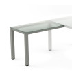 MESA ROCADA EXEC. ALA 100x60 AL/CRISTAL