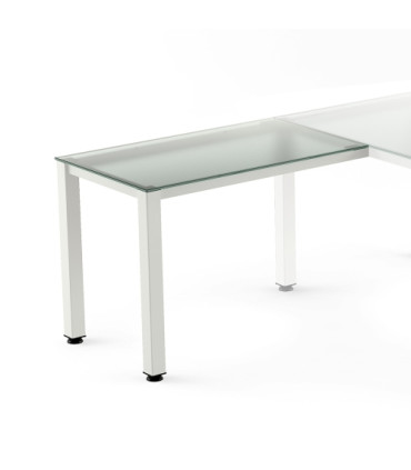 MESA ROCADA EXEC. ALA 100x60 BL/CRISTAL