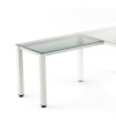 MESA ROCADA EXEC. ALA 100x60 BL/CRISTAL