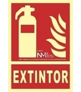 SEÑAL HOMOLOGADA EXTINTOR ROJO