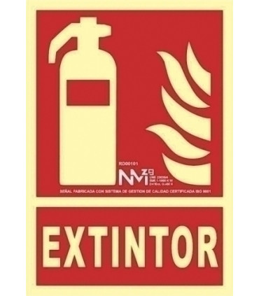 SEÑAL HOMOLOGADA EXTINTOR ROJO