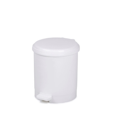 PAPELERA PL. CEP C/TAPA PEDAL 6L BLANCA