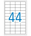 Caja de 100 hojas de etiquetas A4  ( 44 por hoja - 48,5x25,4 mm tamaño etiqueta )