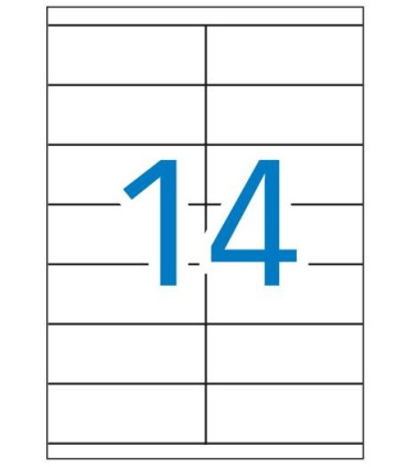 Caja de 100 hojas de etiquetas A4  ( 14 por hoja - 105x40 mm tamaño etiqueta )