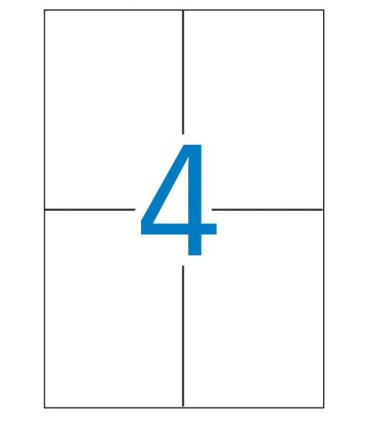 Caja de 100 hojas de etiquetas A4  ( 4 por hoja - 105x148 mm tamaño etiqueta )