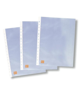 Funda multitaladro folio-cristal, 90 micras, 100 unidades, transparente