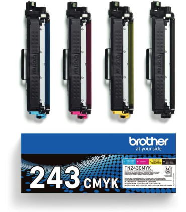 Brother TN243CMYK - Cartucho de tóner Negro, Cian, Magenta, Amarillo, Multi-pack