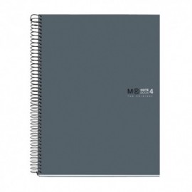 Bloc Miquelrius Antiviral Notebook 4 Micro.Tapa Dura A4 80h 90g Cuadric.5x5 Gris Grafito