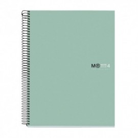 Bloc Miquelrius Antiviral Notebook 4 Micro.Tapa Dura A4 80h 90g Cuadric.5x5 Verde Aqua