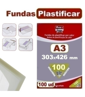 FUNDA PLASTIF. FIXO A3 100µ P/100