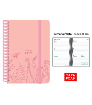 AG.SENF. FOAM SPRING 135x210 S/V ROSA