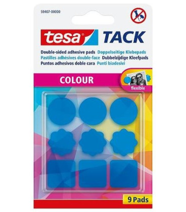 ALMOHADILLA ADHESIVA TESA TACK AZUL 9 UD
