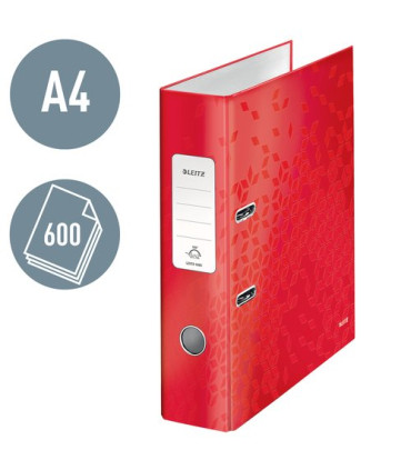 ARCHIVADOR LEITZ WOW A4 180º 80mm ROJO