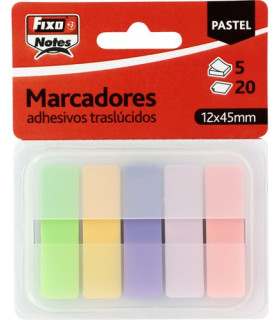 BANDERITAS ADHES. FIXO 12x45 PASTEL P/5