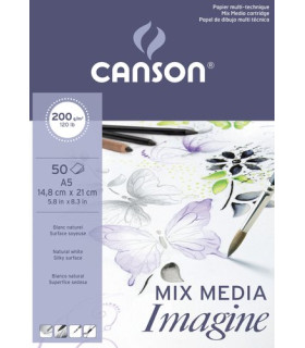 BLOC DIBUJO CANSON IMAGINE ENCOL. A5 200