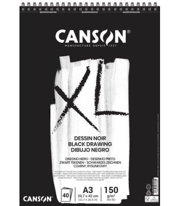 BLOC DIBUJO CANSON XL BLACK C/ESP. A3 15