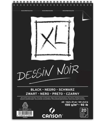 BLOC DIBUJO CANSON XL BLACK C/ESP. A5 15